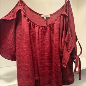 Red Tie Front Blouse
